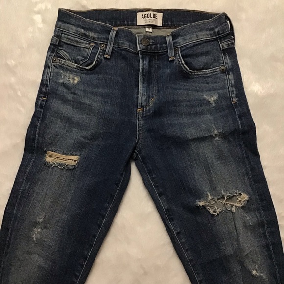 Agolde Sophie High Rise Skinny Distressed Jeans.  Size 24 - Picture 2 of 12